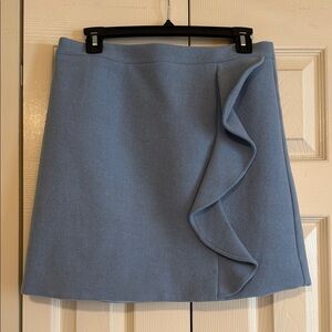 J .Crew Blue Wool w/ ruffle Skirt SZ 6